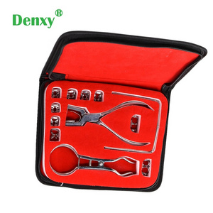 Denxy Dental Dentist Basic Universal Frame Rubber Dam Kit Restorative Endodontic Punch Pliers Clamps Instruments Kit