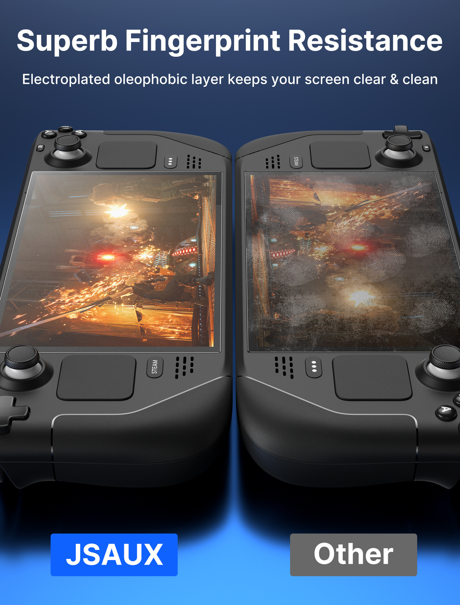 JSAUX Anti Glare Steam Deck Screen Protector Tempered Glass