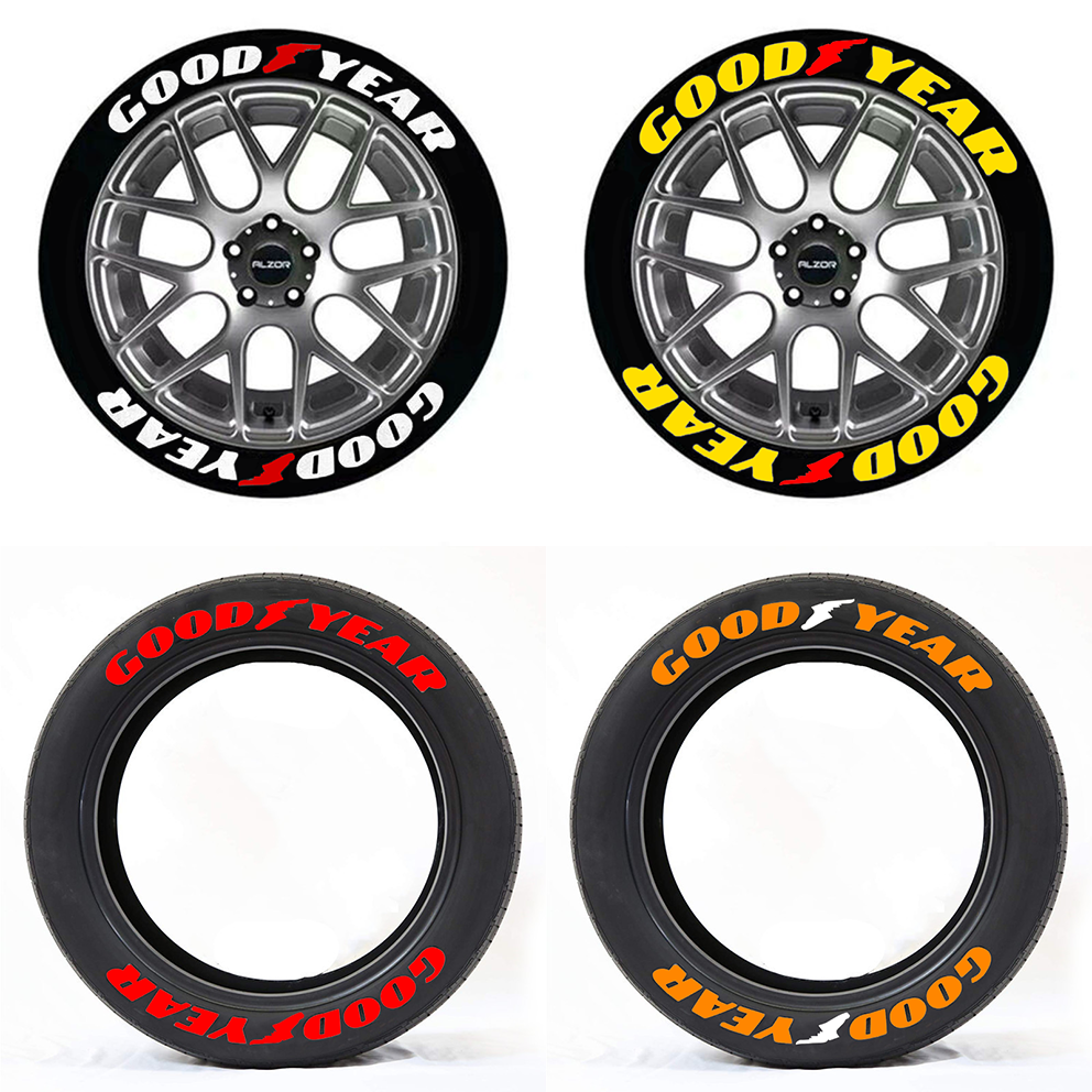 For 15''-24'' Wheels Custom Text For Wheel GOODYEAR Tire Lettering Sticker For Car