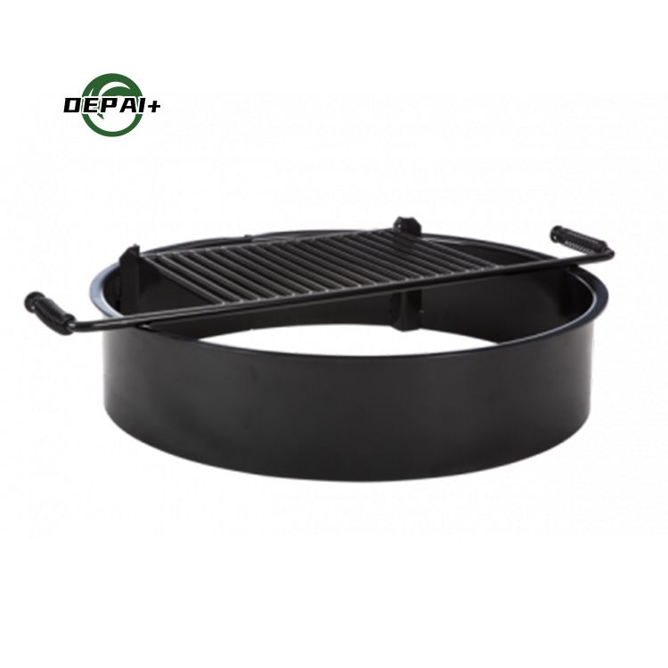 USA Style Outdoor Cooking Camping 32 in Round Steel Fire Rings with Grate