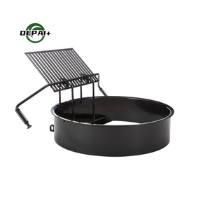 American Design Outdoor Patio Park 32" Round Steel Fire Rings with Cooking Grate