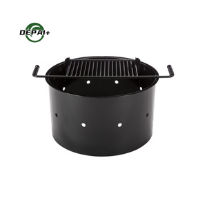 Outdoor Commercial Camping BBQ Grills Steel Round Fire Pit Rings with Cooking Grates