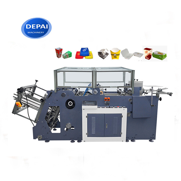 Automatic disposable kraft paper food metal carton cardboard forming machine lunch burger packing box making machine