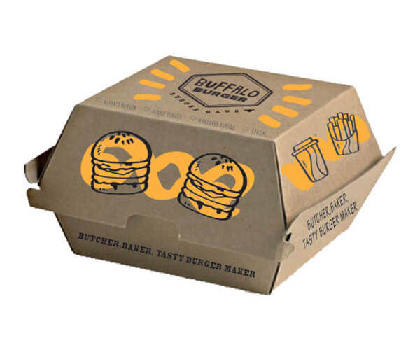 Burger Boxes Wholesale Custom Printed Recyclable Disposable Fast Food Packaging Burger Box