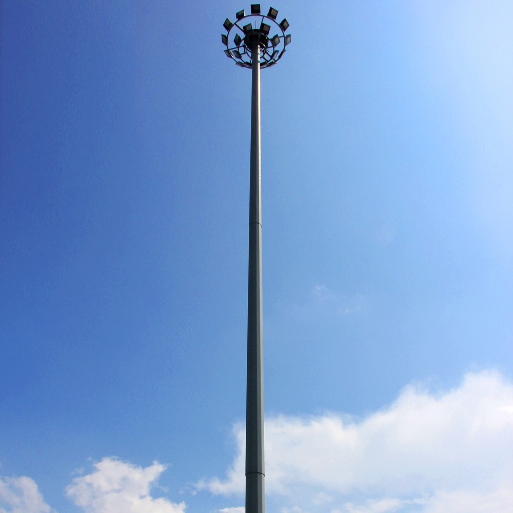 20m Polygonal High Mast Surveillance Pole CCTV - Hot Dip Galvanized High Mast Lamp Column - High Mast Lamp Post LED Flood Light