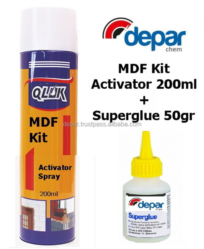 MDF Kit Activator + Superglue 200ml + 50g cyanoacrylate adhesive and activator