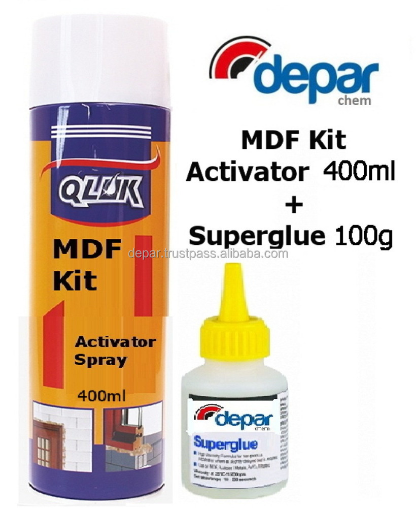 MDF Kit Activator 400ml + Superglue100g cyanoacrylate adhesive and activator