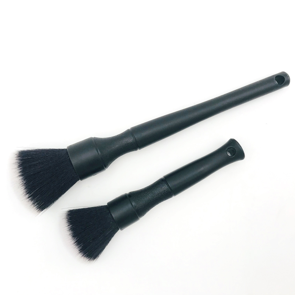 CLOVER 2Pcs Extra  Soft Interior Car Detailing Brush Set Auto Detailing Wheel Brush For Car Cleaning