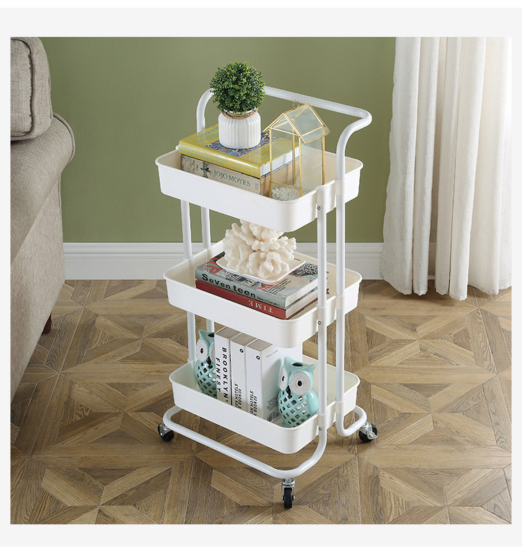 Removable Living room shelf cart Beauty salon shelf bathroom trolley simple kitchen organizing shelf living room storage cart