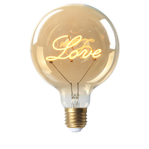 New product G125 E27 4w Led filament lamp led edison custom G125 LOVE led filament bulb