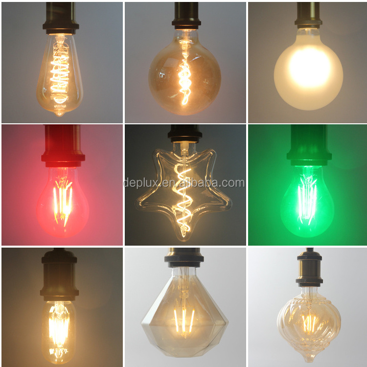 Edison Retro LED Light G125 5W Globe Soft Filament Lamp Love/home Word Design Curved Filament LED Bulb For Decorative Lighting