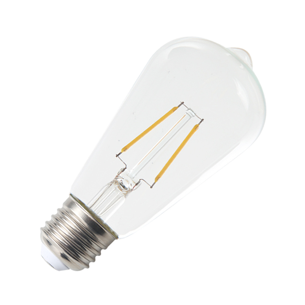 Clear Edison ST64 2W E27 led filament bulbs