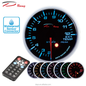 60mm 7 color D Racing Meter For Car with Remote Controller Exhaust Gas Temp gauge