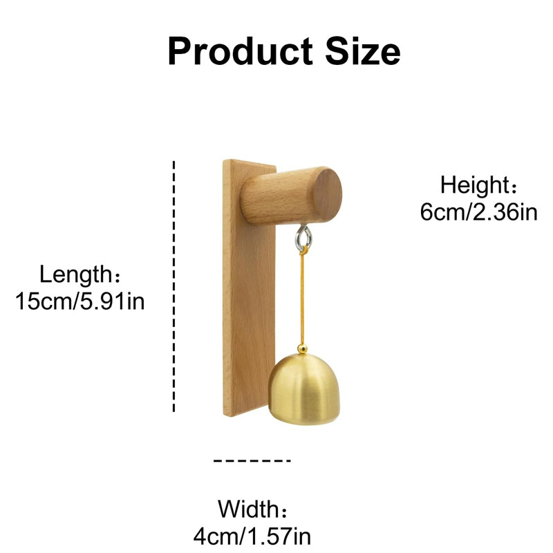 Suction Wind Chime Doorbell Decoration Solid Wood Door Reminder Home Hanging Wind Chimes Door Bell Ornaments for Refrigerator