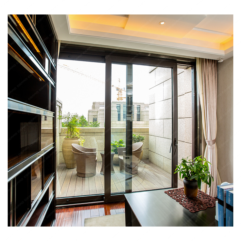 Double pane glass sliding door aluminum frame lift and sliding door with tinted glass for villa apartment