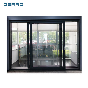 Double pane glass sliding door aluminum frame lift and sliding door with tinted glass for villa apartment