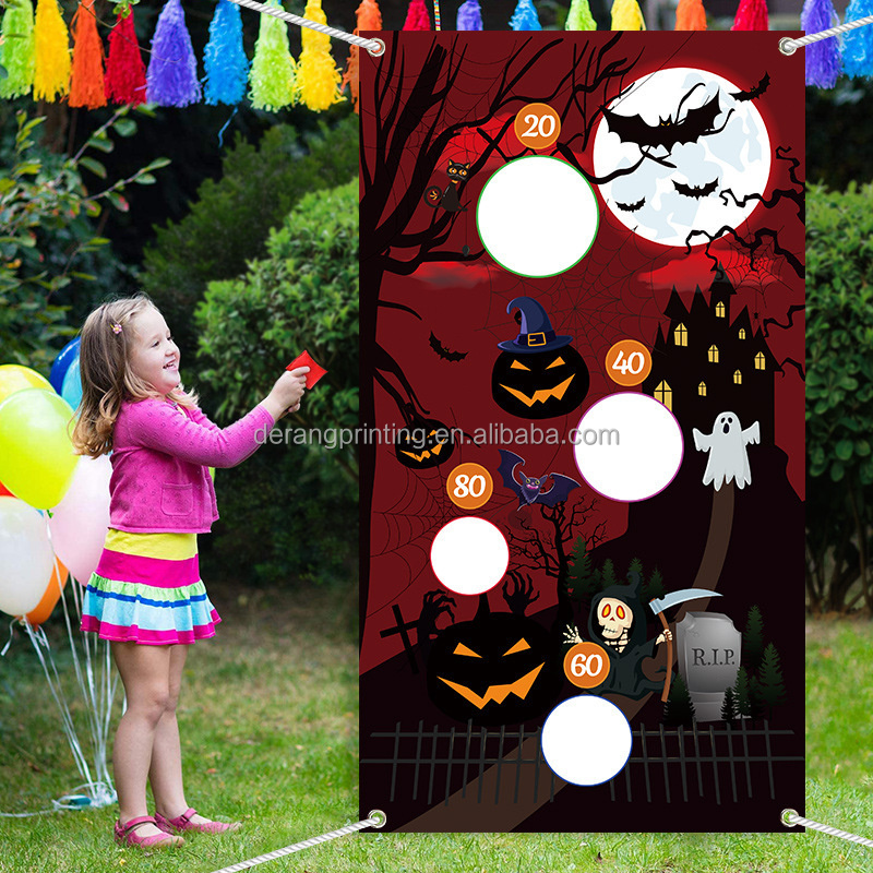 Black Glitter Happy Halloween Banner Bat Banner Wall Decals Window Stickers Halloween Decor