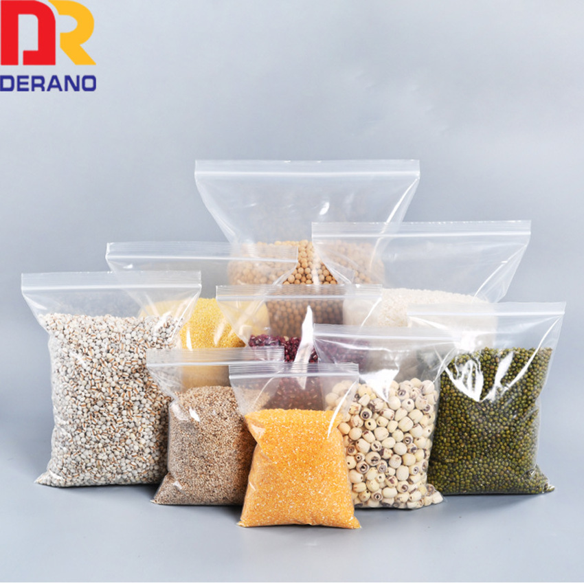 Plastic Polythene ziplock bag clear PE ziplock double reclosable zipper bag / Double Zip Lock PE custom zip lock bag