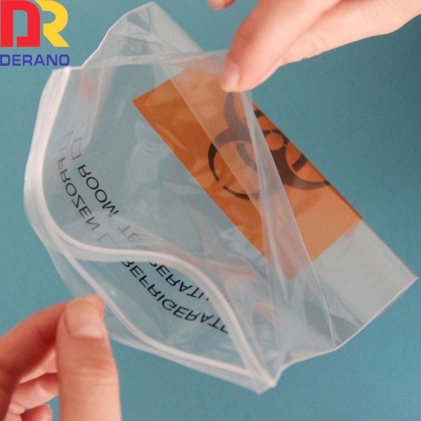 Self Adhesive 95Kpa Plastic Hospital Transportation Transport Lab Chemotherapy Packaging Biohazard Specimen Bags