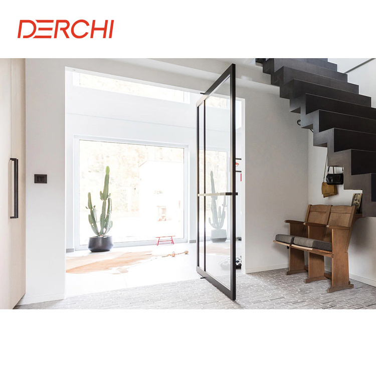 High Quality Weatherproof Oversized Modern Aluminum Glass Pivot Entry Door