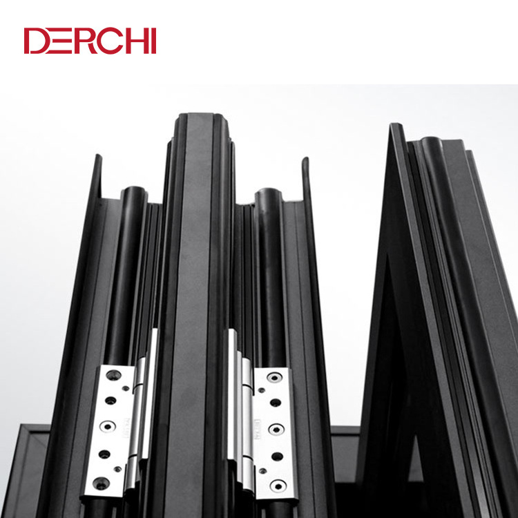 DERCHI NFRC folding door prices glass soundproof according door interior glass folding partition glass bifold doors