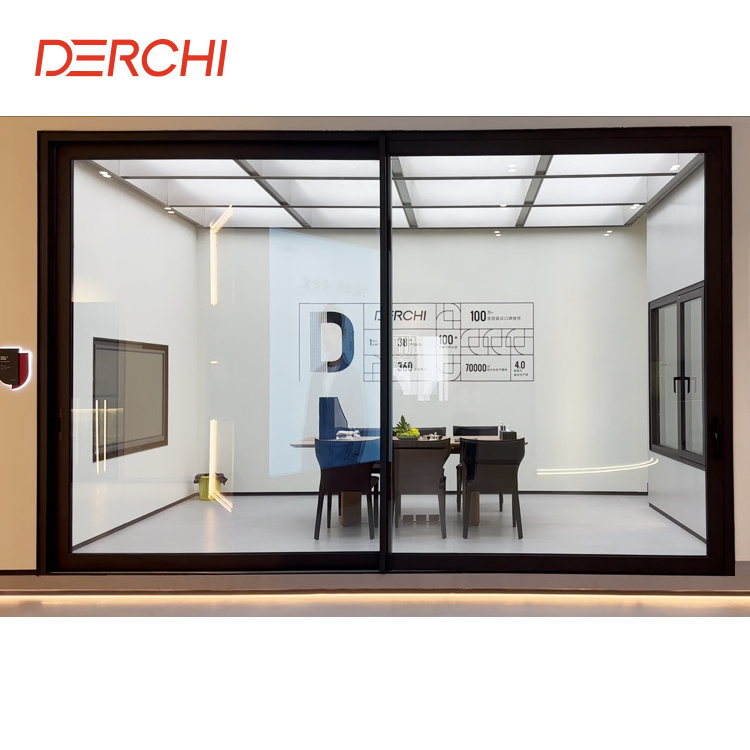 Airtight Thermal Break Insulation PVDF Coating Double Glazed Aluminum Lift and Slide Door System