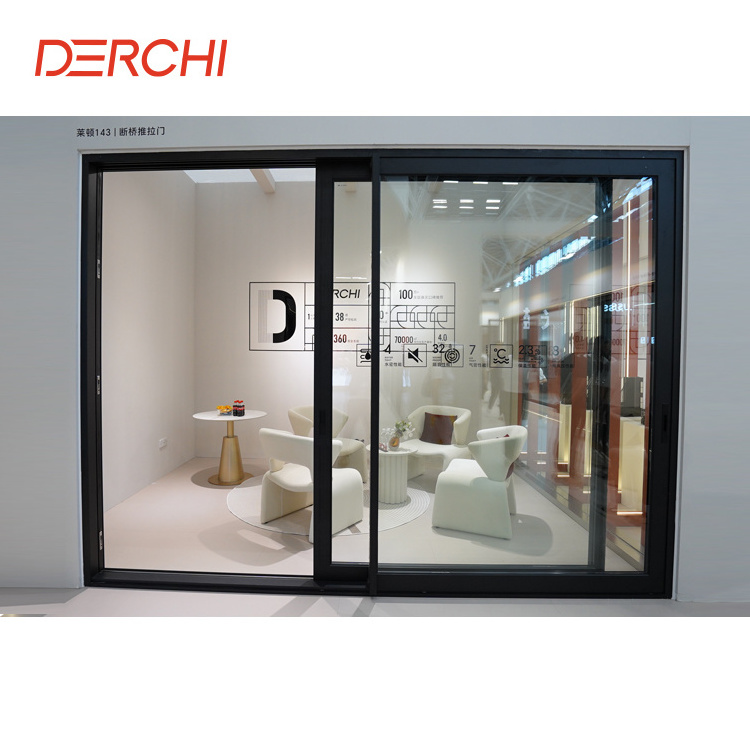 Airtight Thermal Break Insulation PVDF Coating Double Glazed Aluminum Lift and Slide Door System