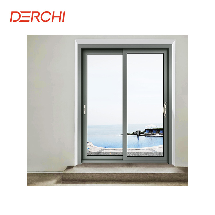 AS2047 Australia Standard Sliding Door System Double Tripe Glass Aluminum Sliding Glass Door