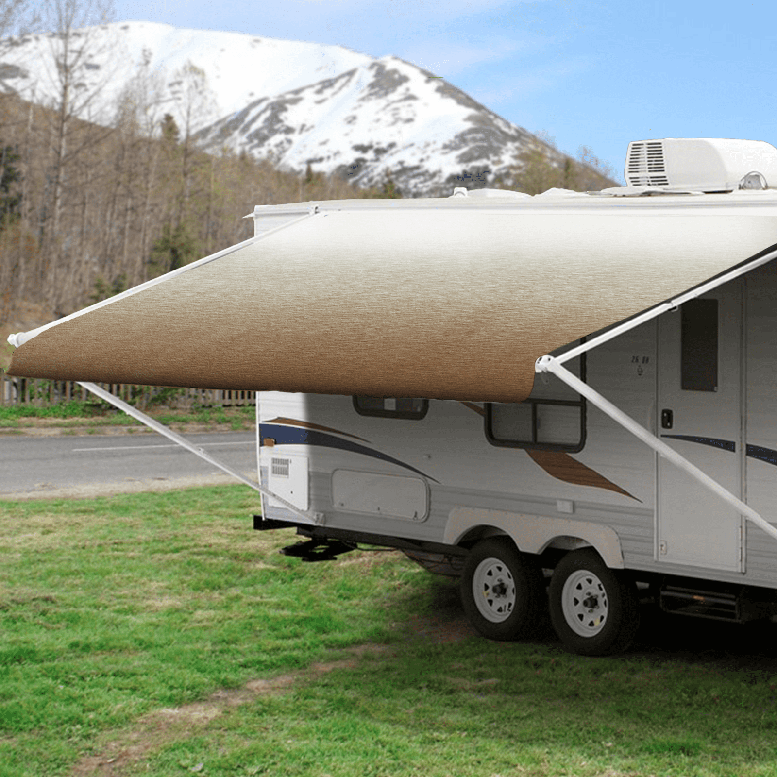 Retractable RV Awning Manual Caravan Motorhome Camper RV 100% Waterproof Trailers Awning