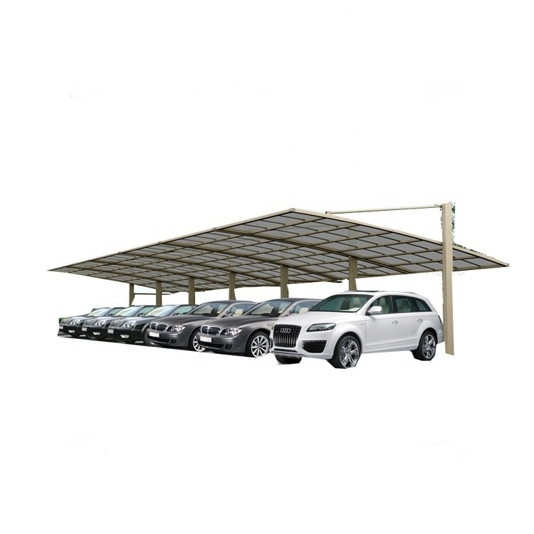 Commercial aluminum car parking sun shades shed systems