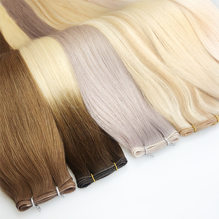 Wholesale Popular Genius Weft Russian hair Cuticle Aligned Remy Virgin Double Drawn weft hair extensions human hair