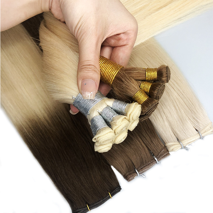 Wholesale Popular Genius Weft Russian hair Cuticle Aligned Remy Virgin Double Drawn weft hair extensions human hair