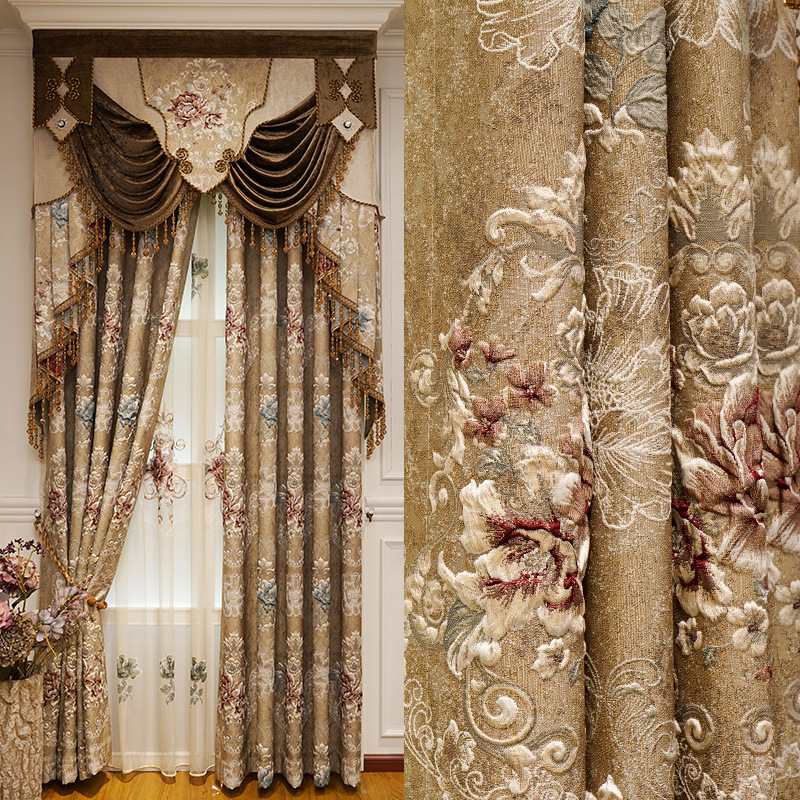 2023 new Curtain living room bedroom blackout 3D relief curtain