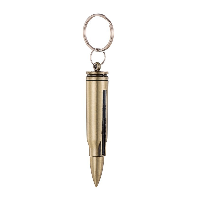 Creative bullet shaped lighter metal permanent match lighter multi-function keychain bullet lighter