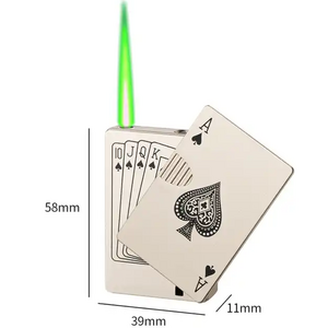 Wholesale metal refillable lighters playing card lighter poker lighter support custom LOGO