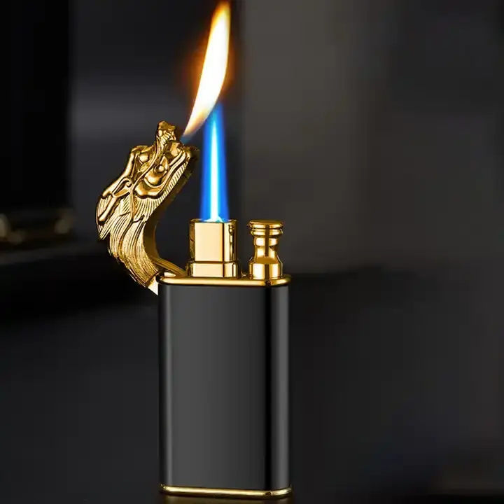 Dragon lighter double flame metal cool lighters custom logo lighters smoking accessories dragon