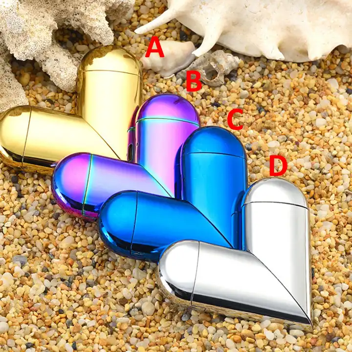 Heart shape lighter inflatable charging gas electric dual use lighter usb custom creative folding heart lighter