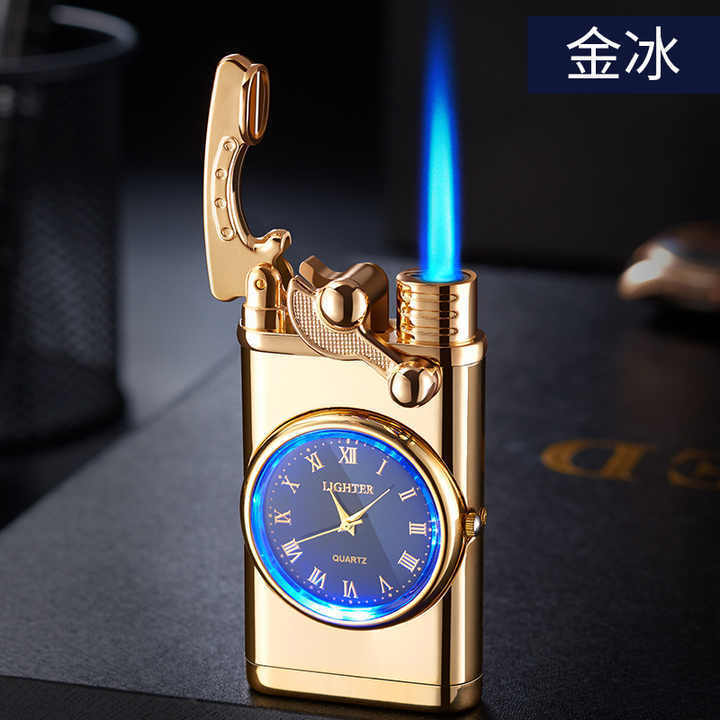 Clock Lighter Logo Electronic Watch Cigarette Antique Lighter