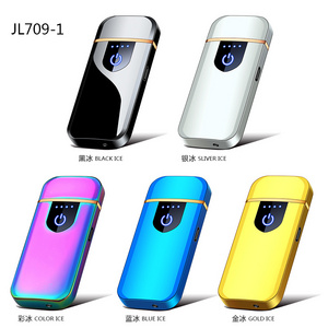 Lightweight Portable Touch Sensing Lighter Double-sided Ultra-thin USB Rechargeable Metal Cigarette Lighter