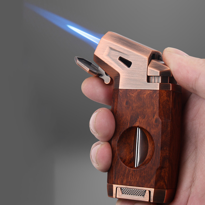 Multi-functional luxury metal cigar lighter torch cigar cut lighter