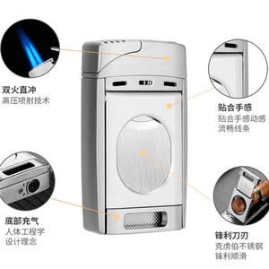 Multi-function cigar lighter torch Sharp cigar cutter other lighters & smoking accessories