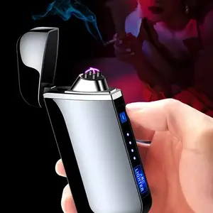 Dual arc charging lighter touch sensing metal storm lighter windproof electronic cigarette usb electric lighter