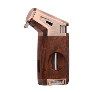 Multi-functional luxury metal cigar lighter torch cigar cut lighter