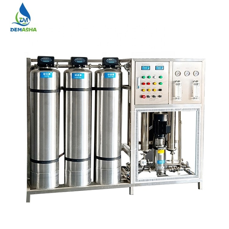 DMS 2000L/H 2T/H FRP Tank Single Stage Luxury Reverse Osmosis Activated Carbon Cartridge Mineral Water Treatment machine