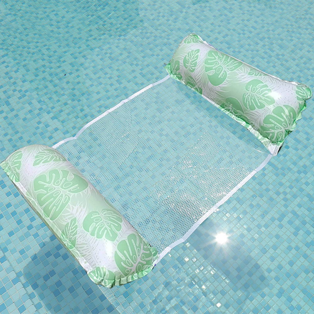 2024 Summer Toy Outdoor Floating Pool Baby Turtle Leaf Water Bed Mattress Sun Lounger For Adult Inflatable Swim Ring Pool Chairs