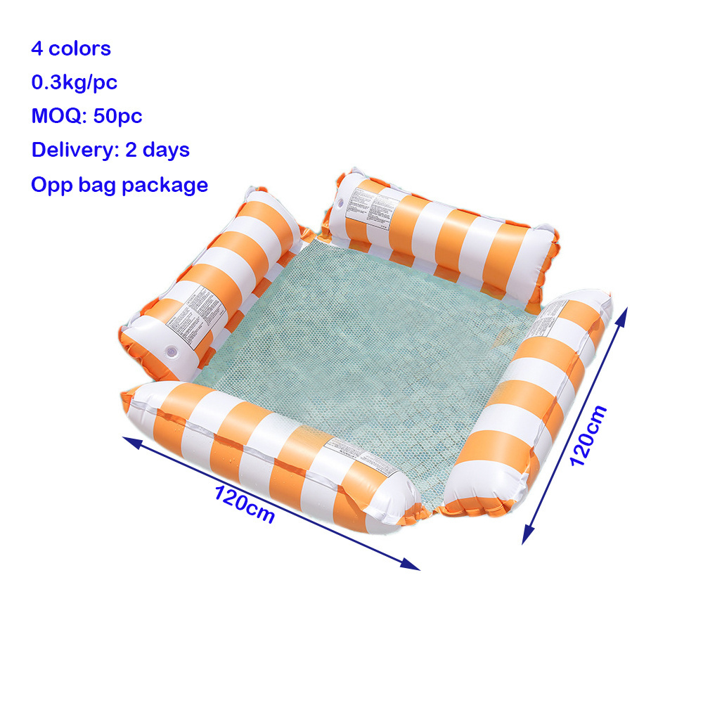 Customized Portable Floating Water Hammock with Mesh Float Swimming Lounger Pool Inflatable Water Hammock