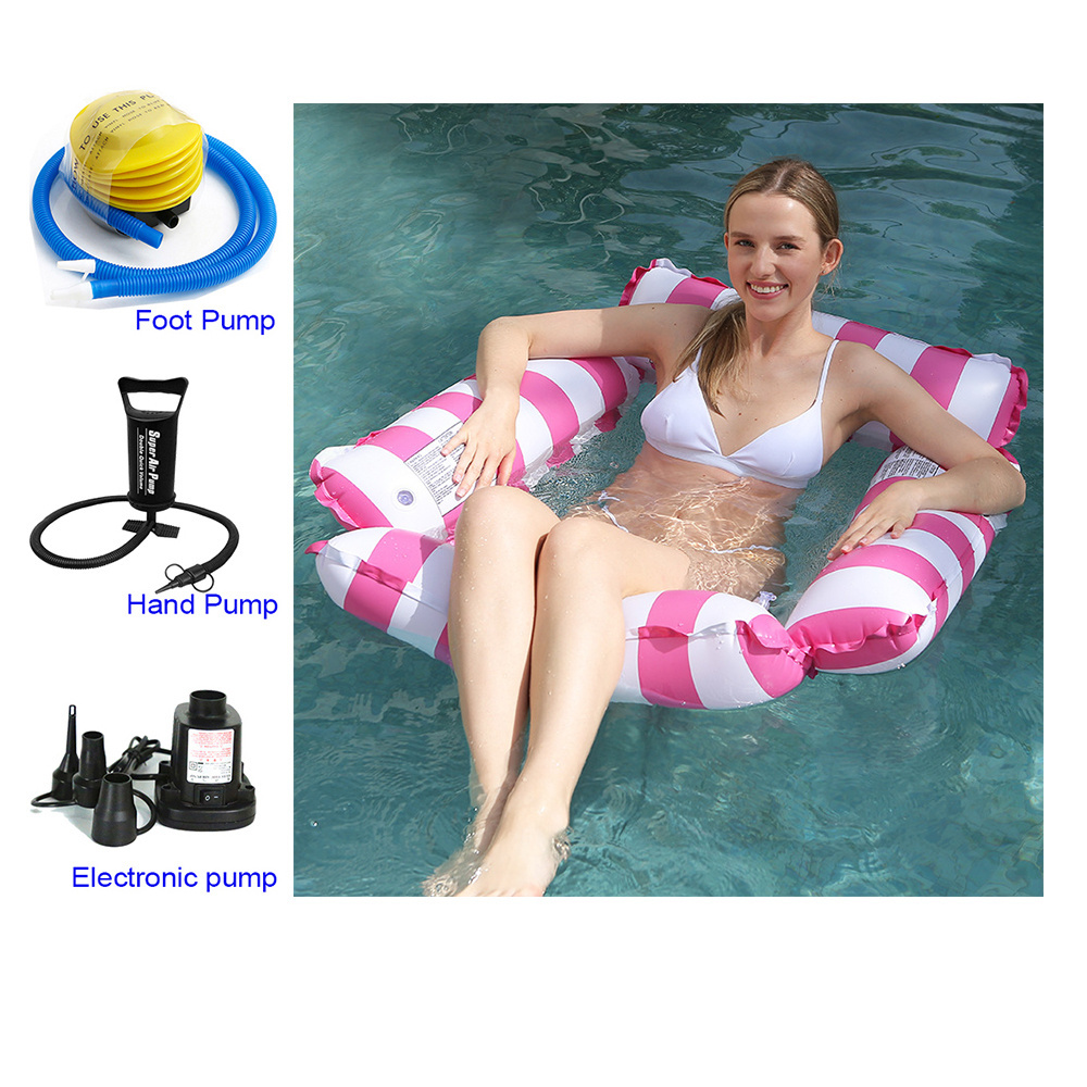 Customized Portable Floating Water Hammock with Mesh Float Swimming Lounger Pool Inflatable Water Hammock