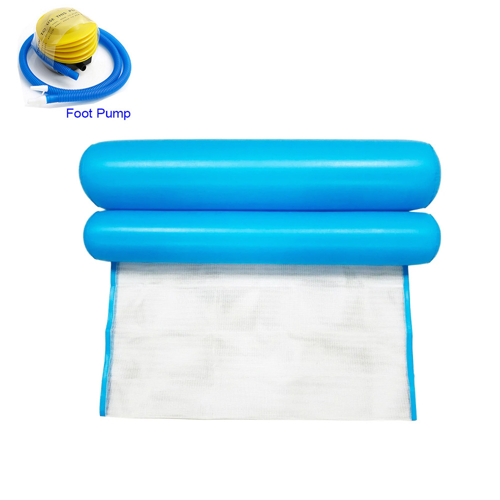 Custom Logo mesh floating round platform mat with tent mattress for swimming pool floats mats inflatable float hammock