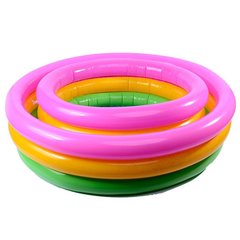 Home Family Kids Swimming Pool Full Size Inflatable Lounge Pool Children Garden Backyard Rainbow 3 Ring Inflatable Swimming Pool