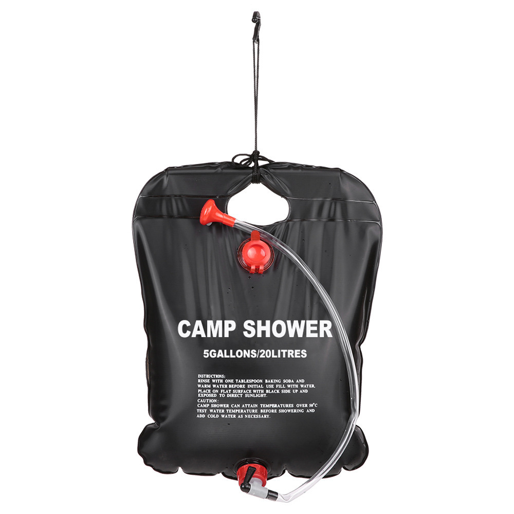 20L Portable Eco Beach Ultralight Travel Hike Heating Shower 5 Gallons Hot Water Pipe Bag Outdoor Solar Camping Shower Bag